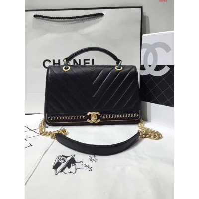 Chanel2017最新款V字手提斜挎包 高仿香奈儿包包 原单香奈儿包包 高...