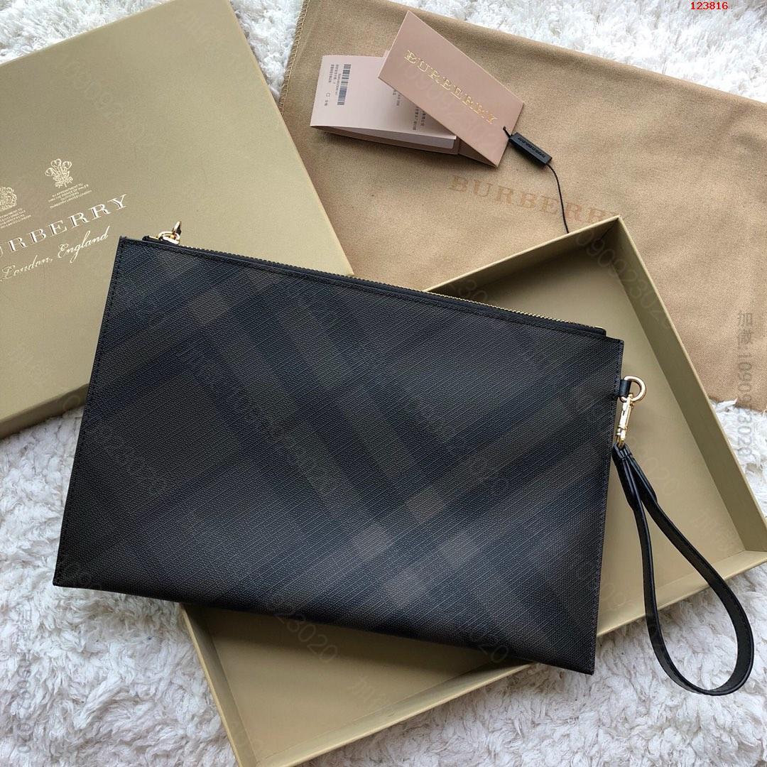 【B家】Burberry博柏利格纹拉链收纳袋 高