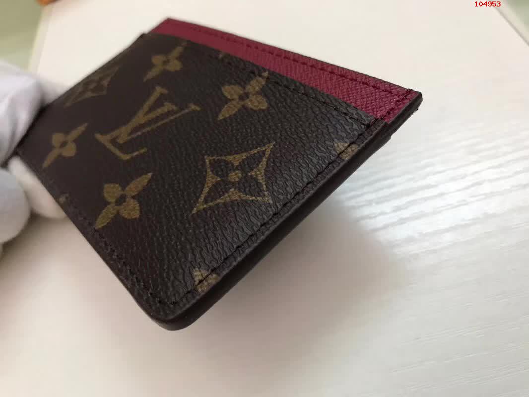 紫红Monogram帆布制卡片 高仿LV钱包 原单经典款LV钱包 M60703