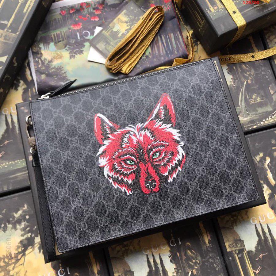 欧洲正品[嘴唇]狼头手拿包系列 高仿古驰钱包