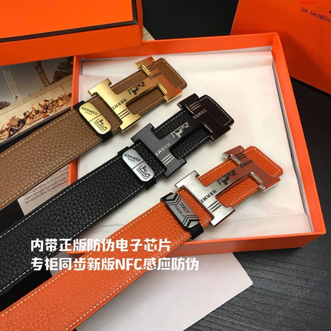爱马仕正版同步新款腐蚀花纹纯钢扣腐蚀精细logo配送图