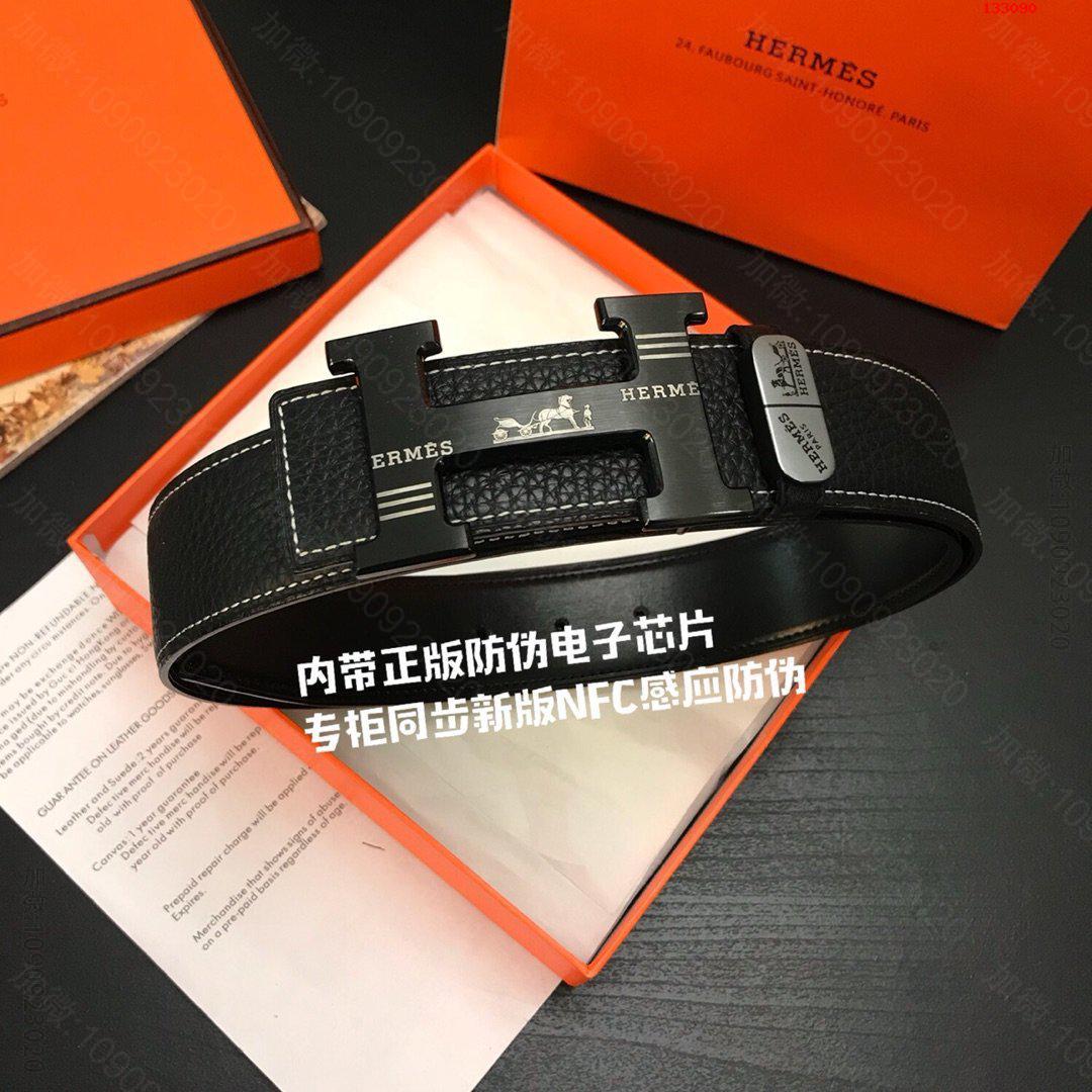 爱马仕正版同步新款腐蚀花纹纯钢扣腐蚀精细logo配送图