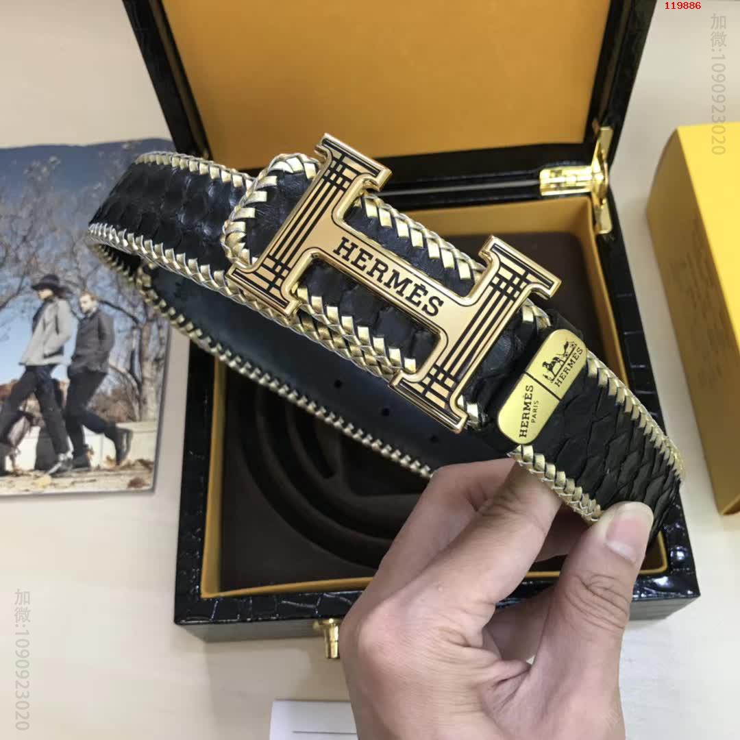 爱马仕高端专供纯钢精品扣南非真蟒蛇皮 高仿爱马仕皮带