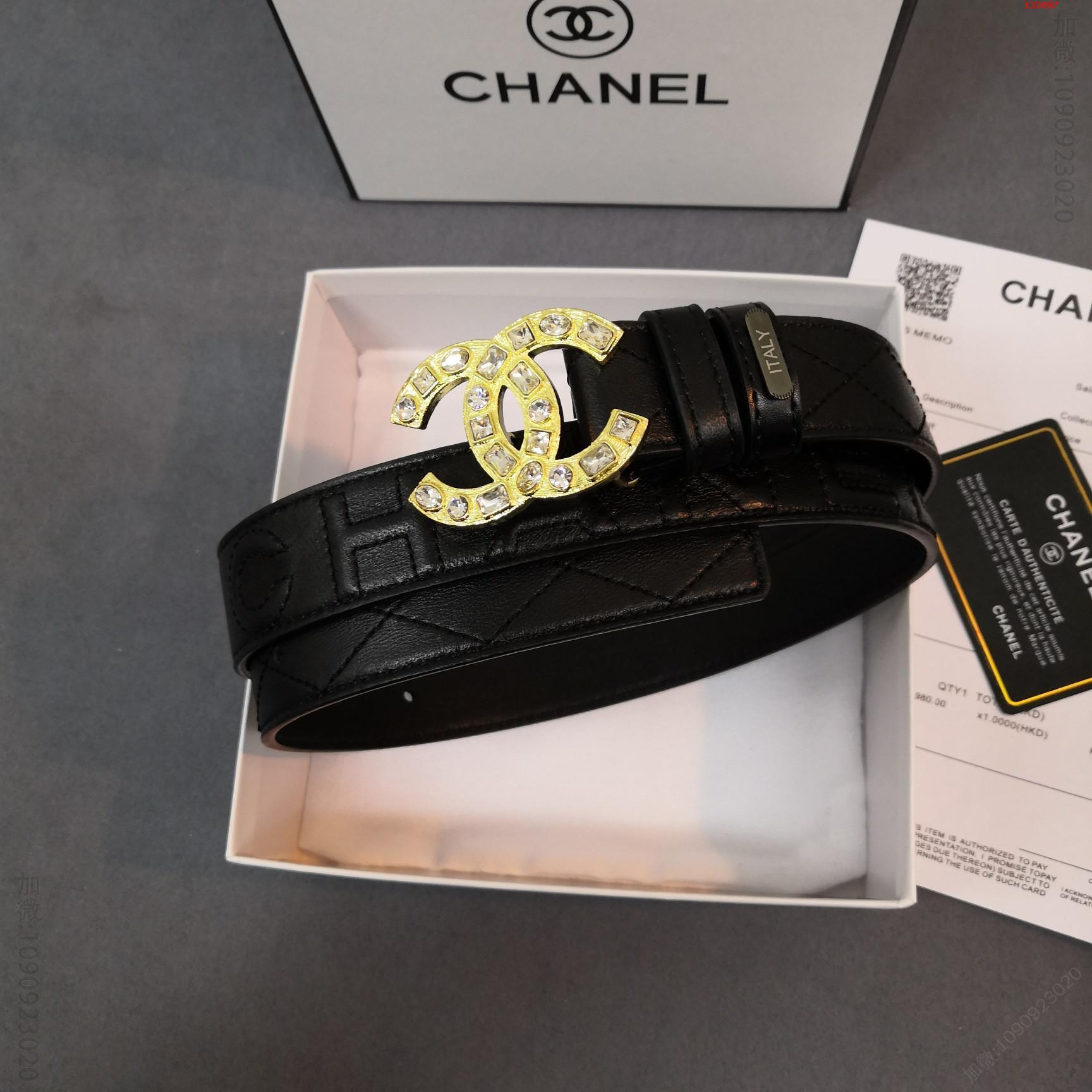 CHANEL香奈儿腰带小香官网同步3.0cm小牛皮原产皮料立体效果车线高仿香奈儿腰带价格