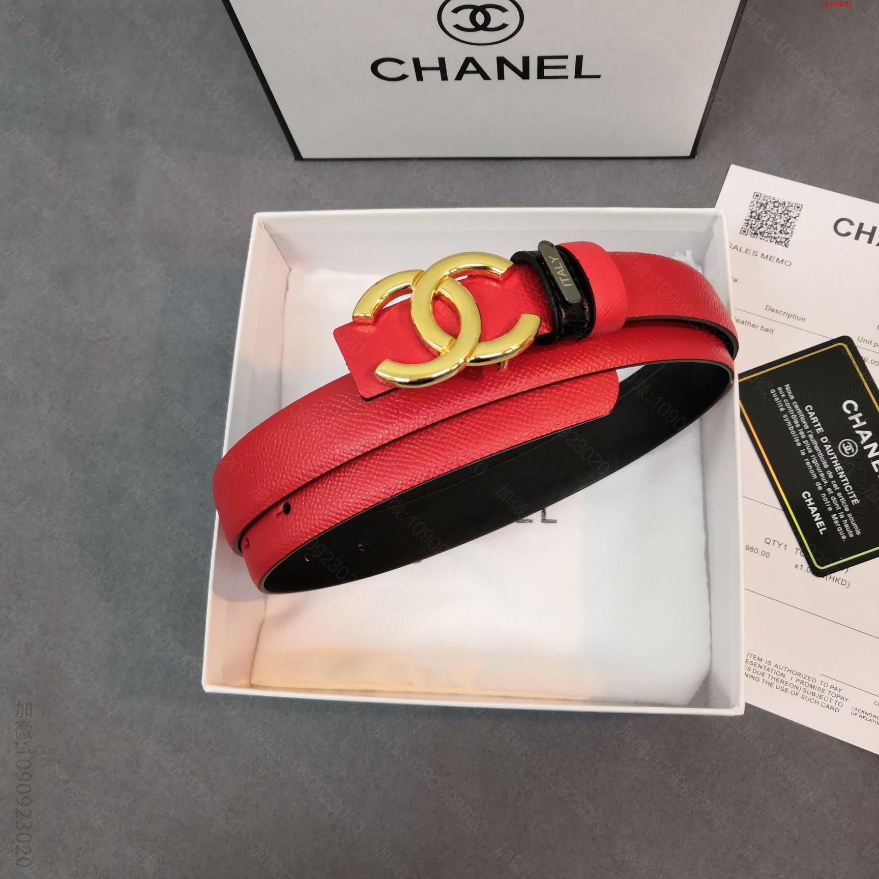 CHANEL香奈儿腰带小香经典版型新款官网同步2.5cm双面手掌纹原产 高仿香奈儿腰带价格 133075
