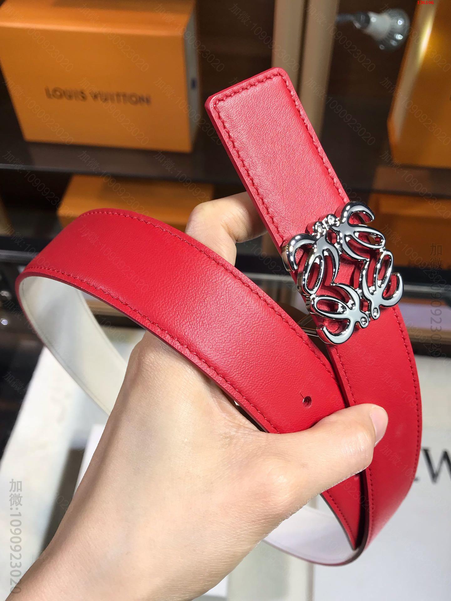 LOEWE罗意威专柜款双面进口牛皮腰带十一个色