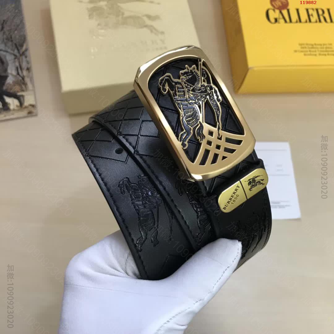 巴博利正版新款磨胶纯钢扣战马图标系列进口压花花纹牛皮纳帕