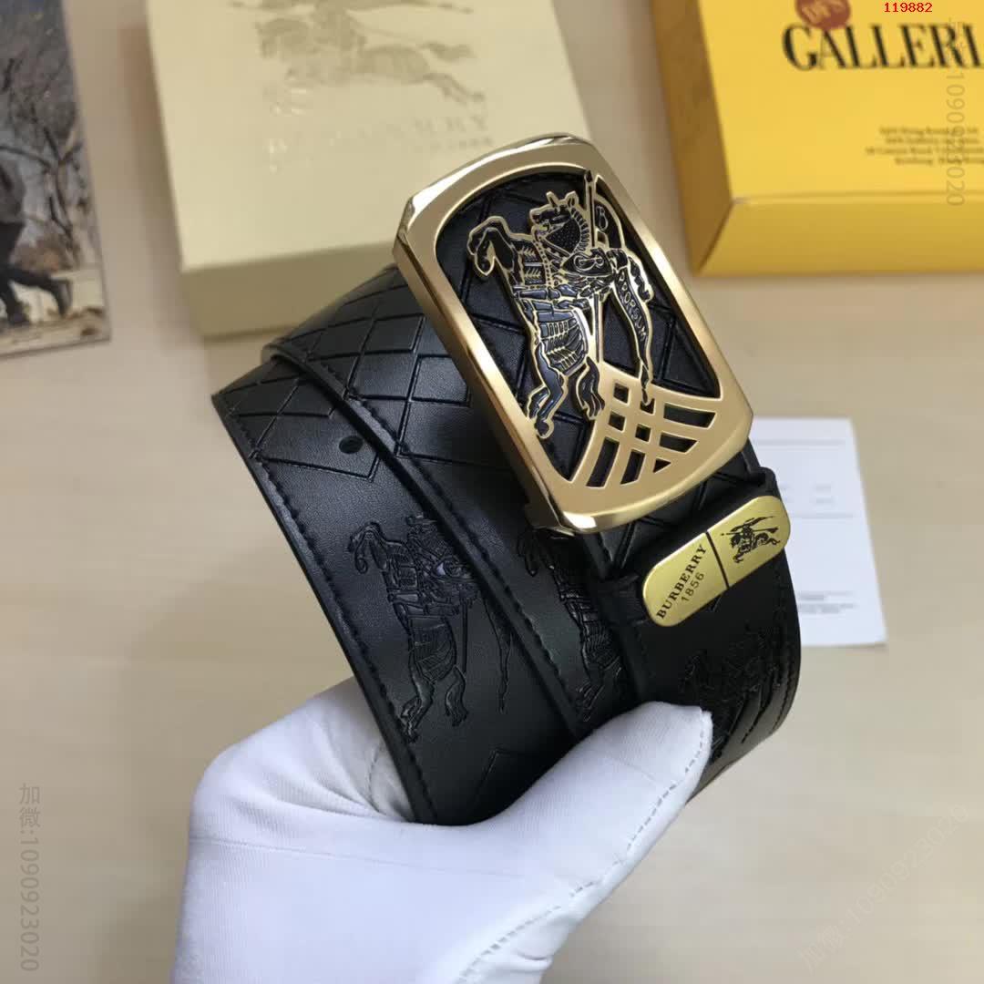 巴博利正版新款磨胶纯钢扣战马图标系列进口压花花纹牛皮纳帕