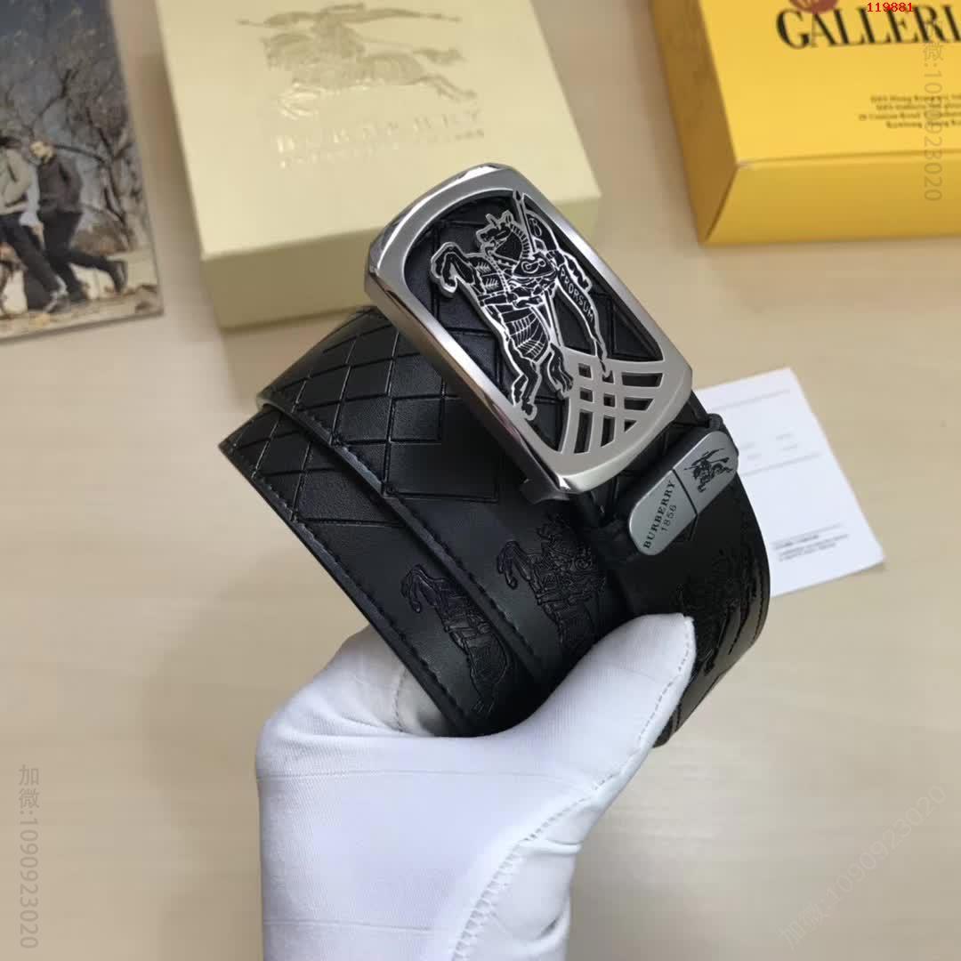 巴博利正版新款磨胶纯钢扣战马图标系列进口压花花纹牛皮纳帕