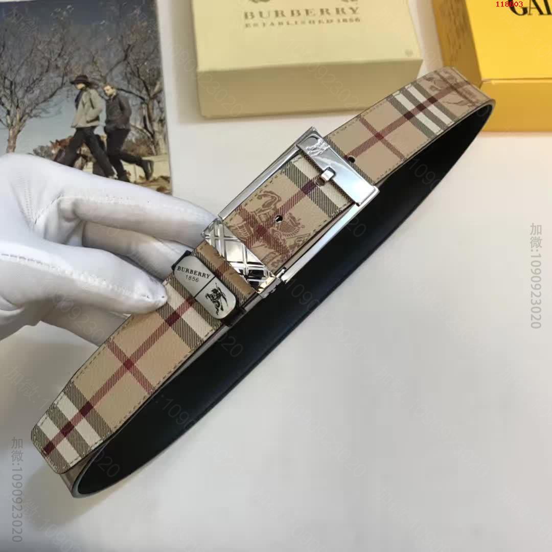 巴博利官网同步经典版型，格纹皮料 高仿巴宝莉皮带