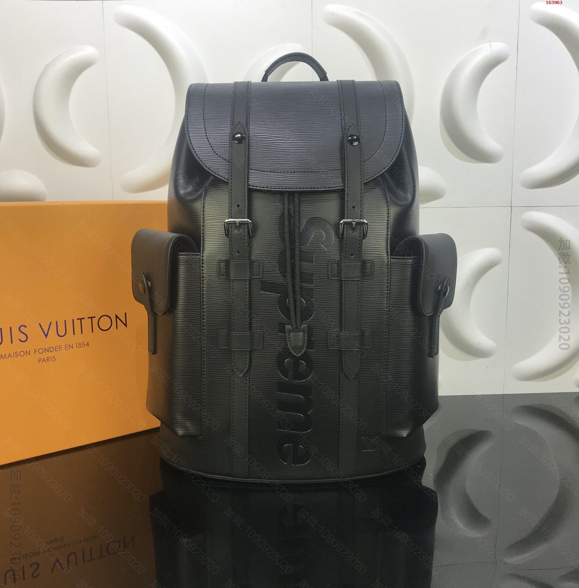 路易威登LV双肩包M41709黑色Christopher小号双肩包高仿LV双肩包 M41709