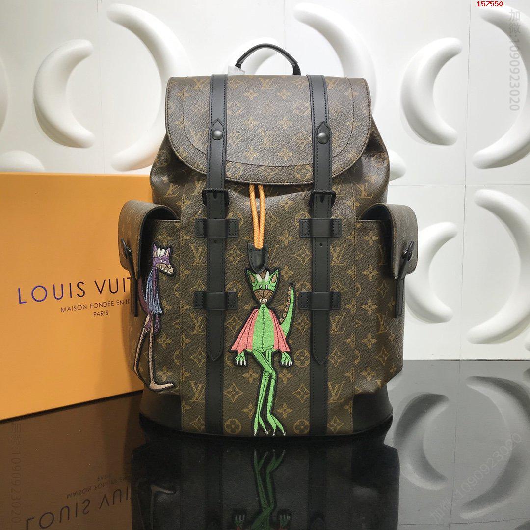路易威登LV背包M43735N41379M41079Christopher刺绣小号双肩包高仿LV背包