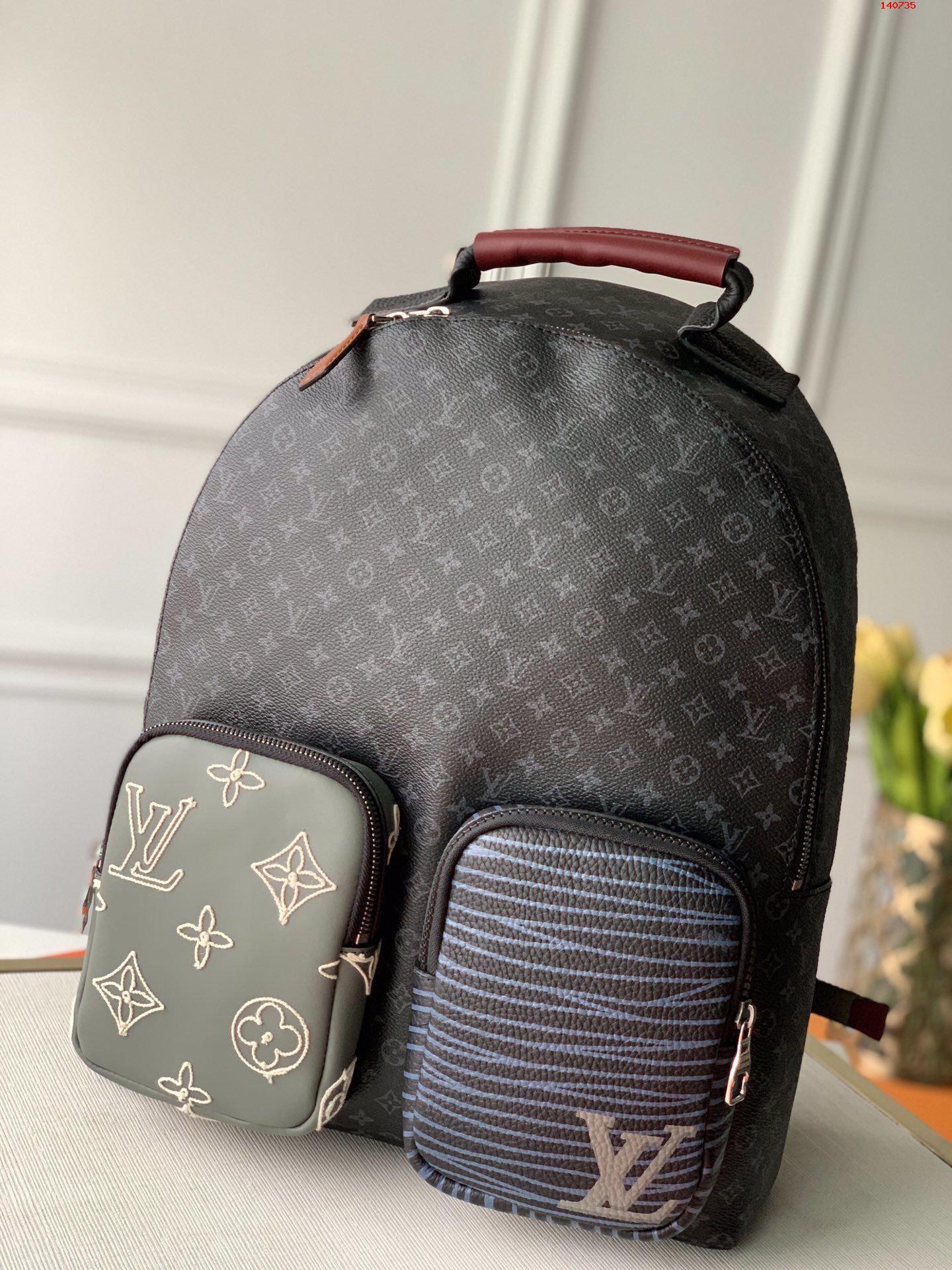 LouisVuitton路易威登背包M56853新款Backpack黑小花高仿路易威登背包 M56853