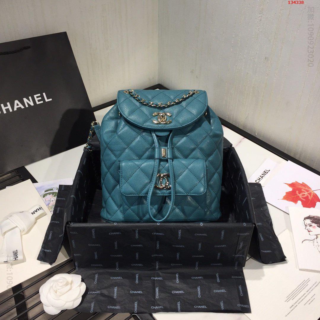 Chanel2023早春新款黑色小牛皮Duma双肩背