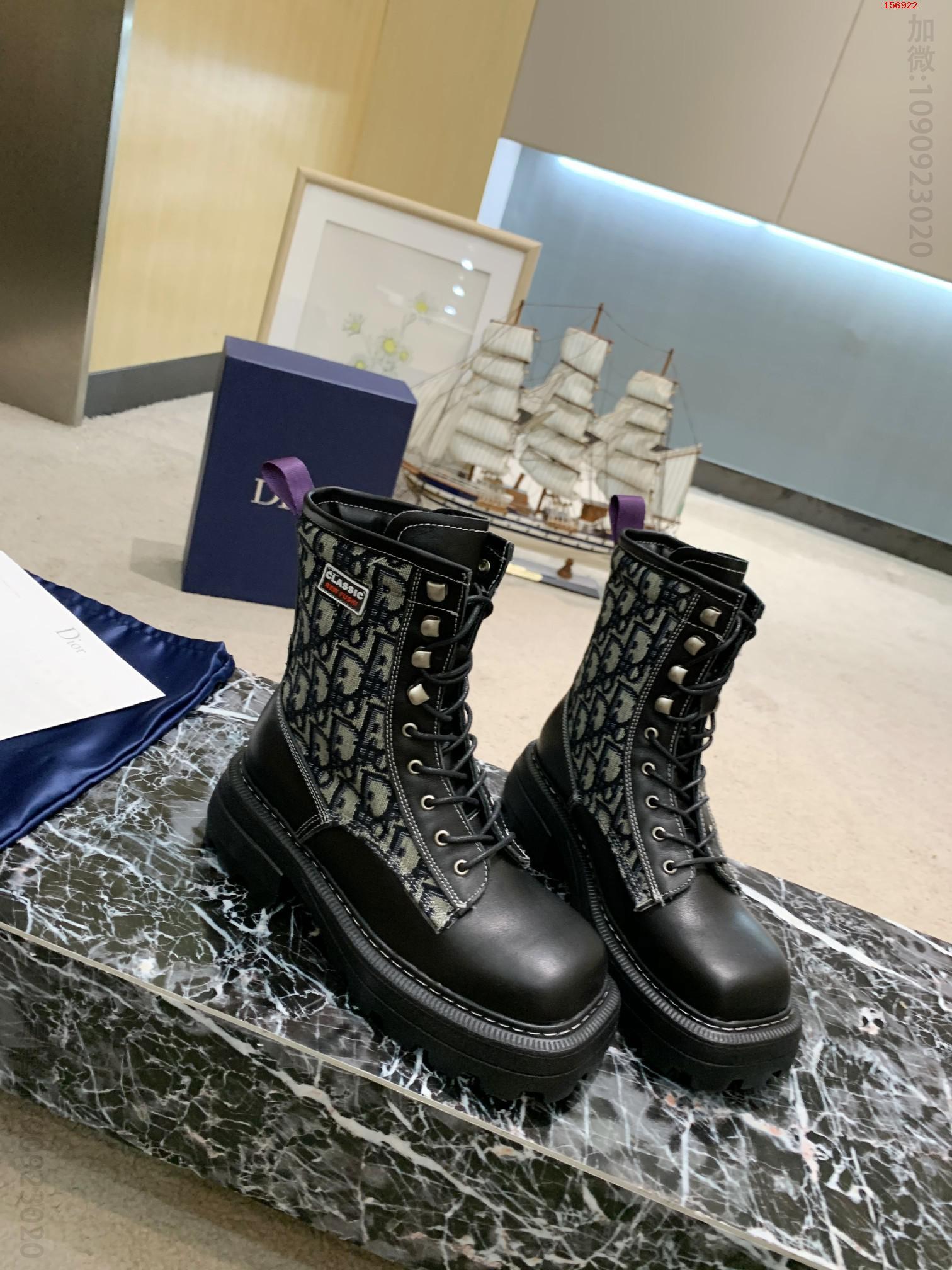 2023Di家新款牛皮增高女矮筒靴女靴增 高仿迪奥女鞋 精仿迪奥女鞋 原版迪奥女鞋 A货迪奥女鞋 