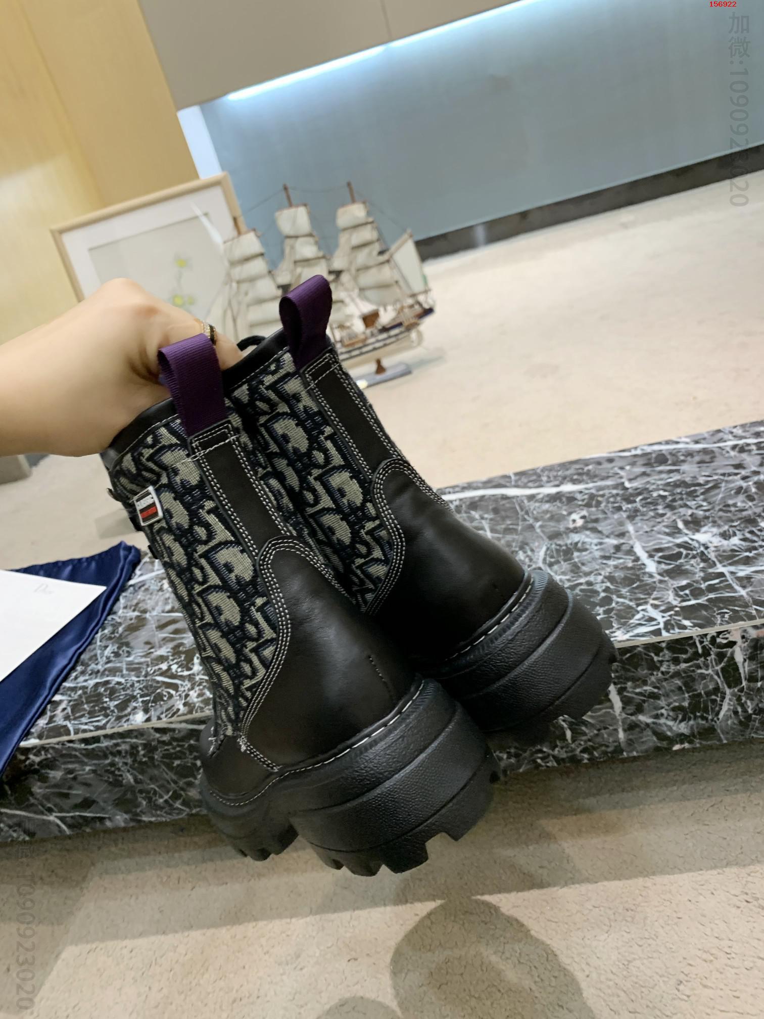 2023Di家新款牛皮增高女矮筒靴女靴增 高仿迪奥女鞋 精仿迪奥女鞋 原版迪奥女鞋 A货迪奥女鞋 