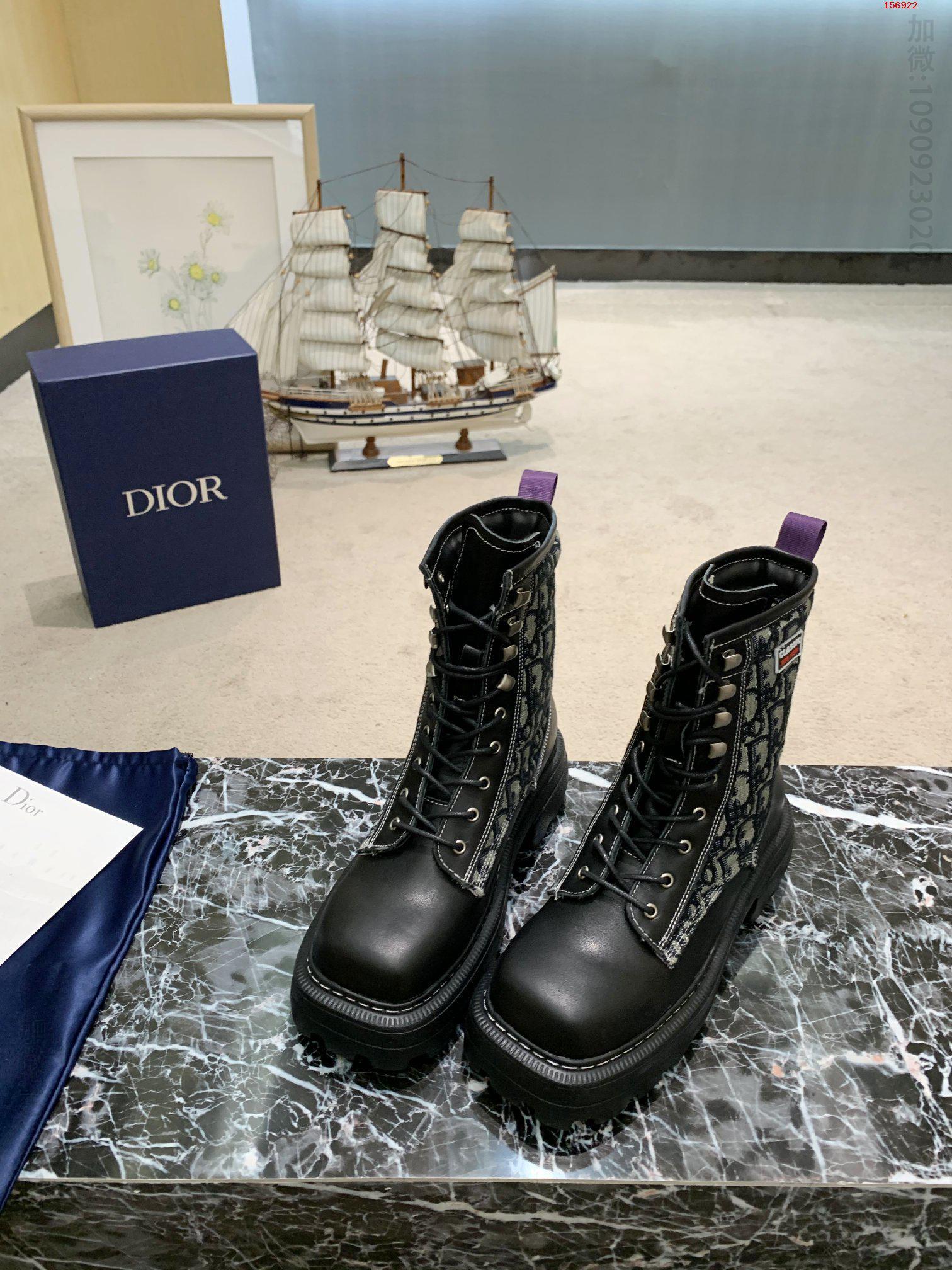 2023Di家新款牛皮增高女矮筒靴女靴增 高仿迪奥女鞋 精仿迪奥女鞋 原版迪奥女鞋 A货迪奥女鞋 