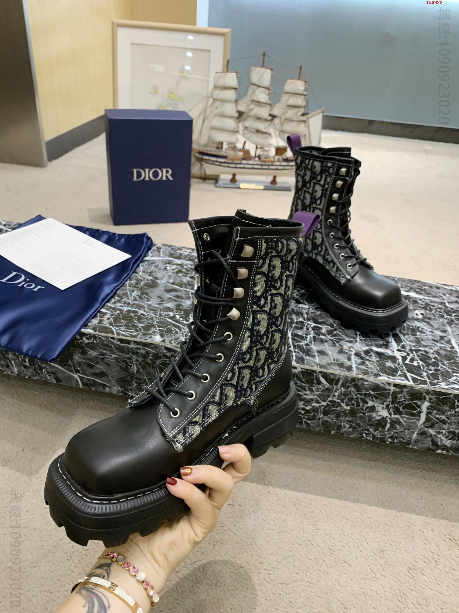 2023Di家新款牛皮增高女矮筒靴女靴增 高仿迪奥女鞋 精仿迪奥女鞋 原版迪奥女鞋 A货迪奥女鞋 