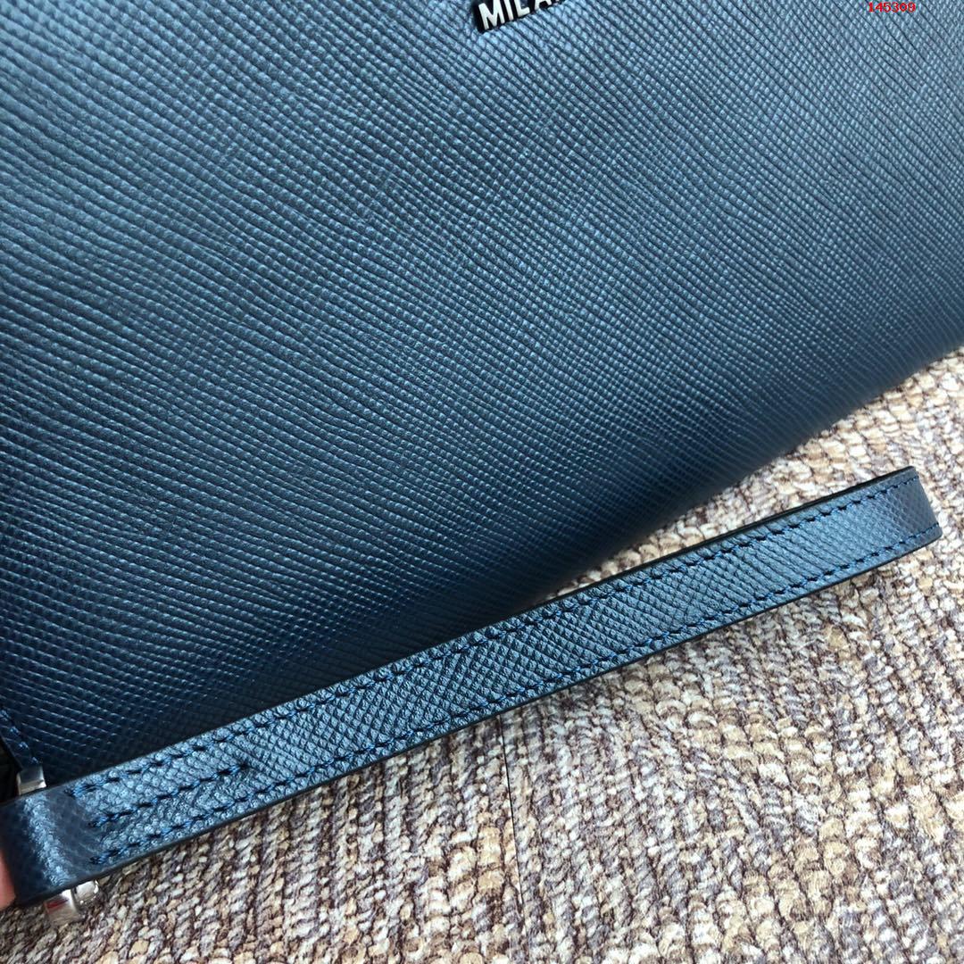 Saffiano皮革男士新款手拿包专柜同 高仿品牌手拿包/钱包 