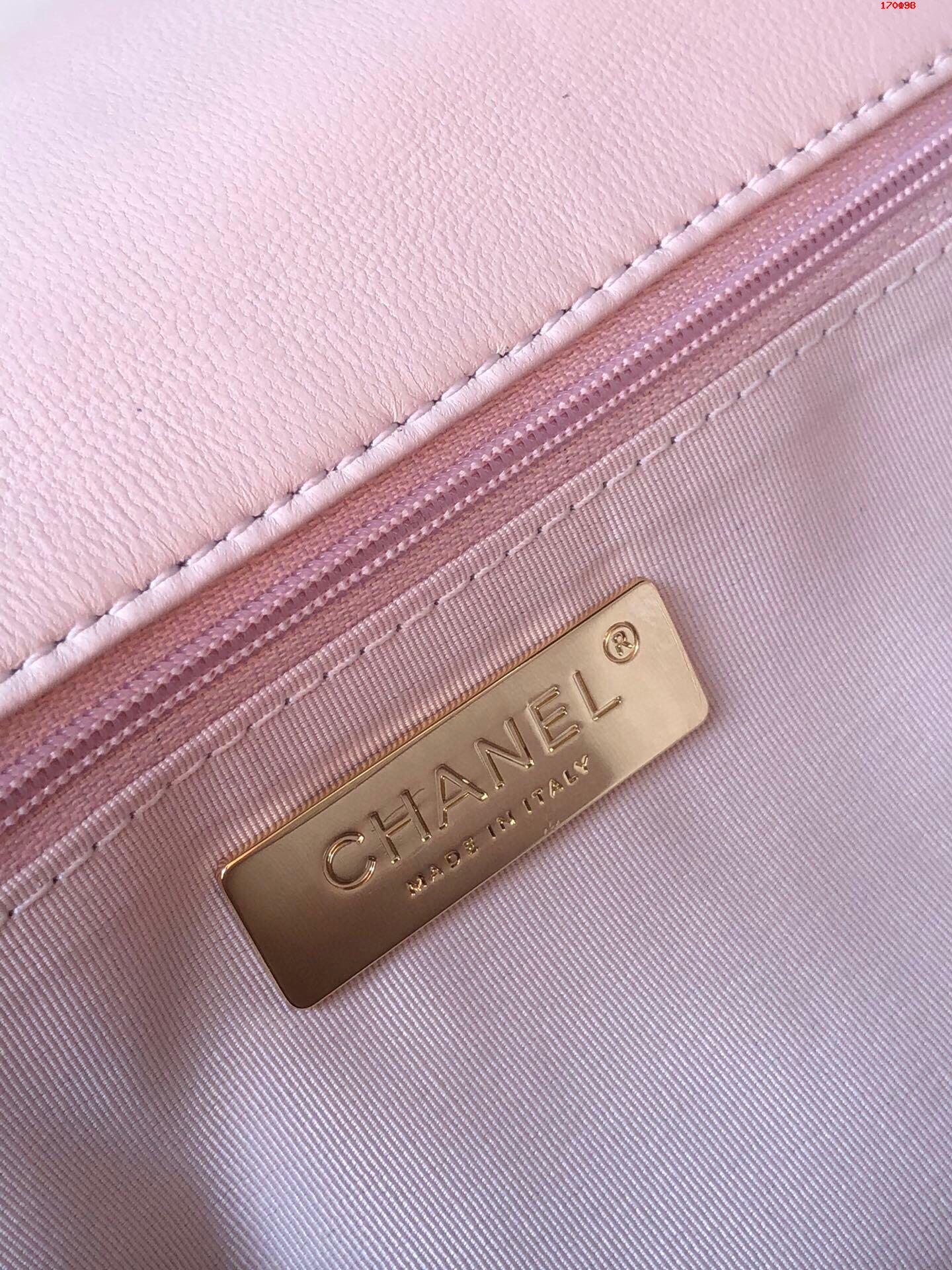 Chanel原单进口小羊皮 里配原版布 粉色 高仿香奈儿 S1161