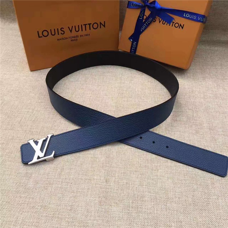 LV男士皮带/腰带 LV皮带 原单品质 专柜新包装 进口牛皮 手工缝线 双面可用 藏蓝色 高仿LV 