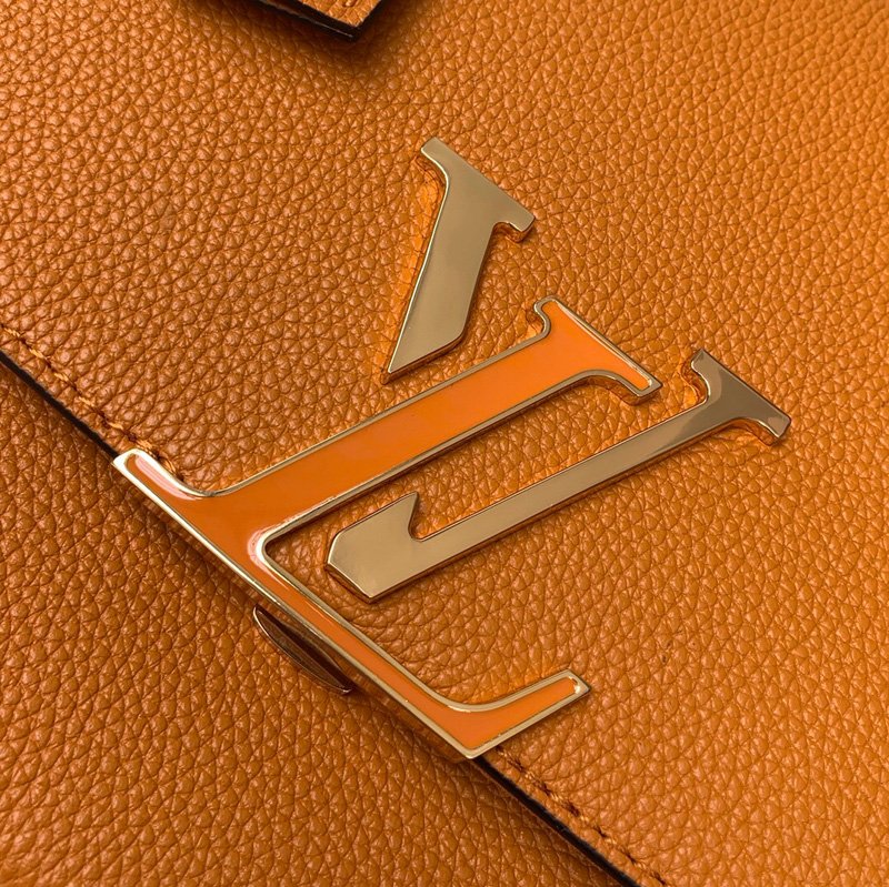LV女包 LV Volta 手袋 2023新款 LV全皮女包 橙色 高仿路易威登女包 一比一高仿LV包包 M55214