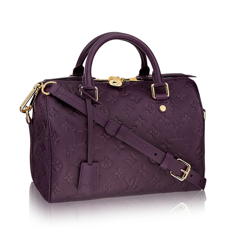 LV包包 LV EMPREINTE SPEEDY 25 手袋（配肩带）紫色 高仿路易威登包包 一比一高仿LV女包 M40765