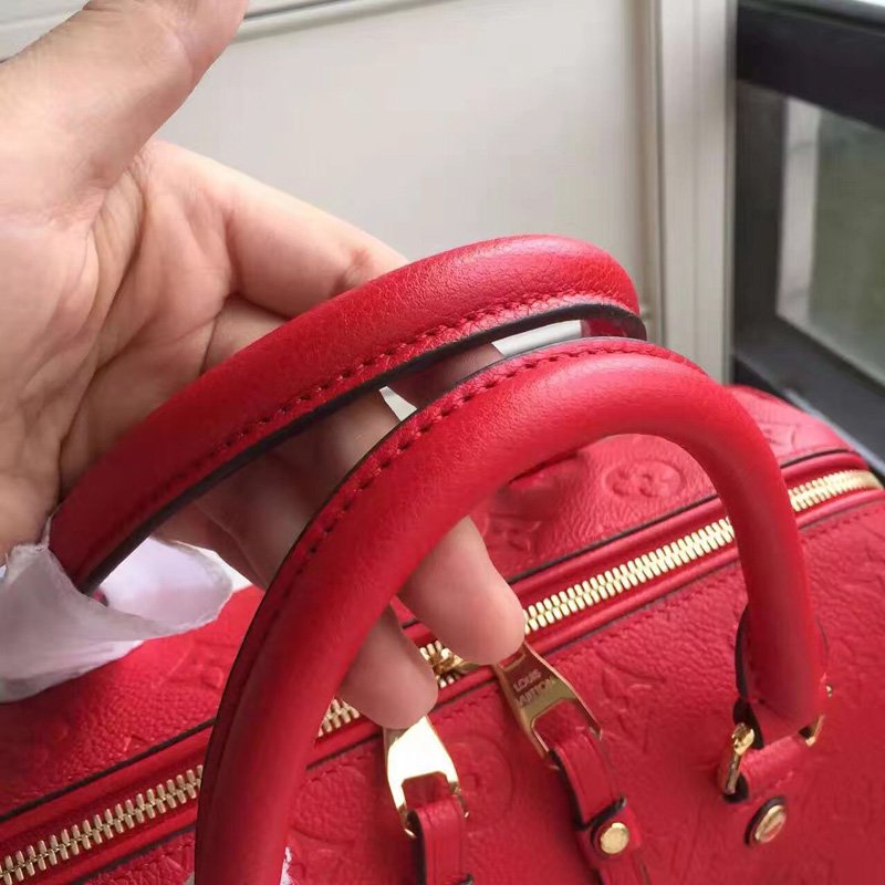 LV包包 LV EMPREINTE SPEEDY 25 手袋（配肩带）红色 高仿路易威登包包 一比一高仿LV女包 M40758