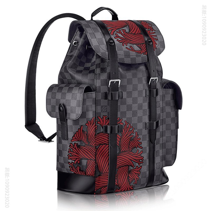 N41709 LV Christopher 麻绳印花限量图腾 小号双肩包 LV双肩包
