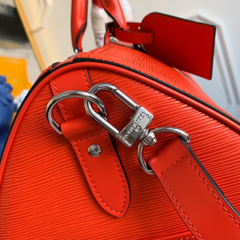 LV旅行箱包 LV supreme keepall 45 旅行袋 EPl水波纹旅行袋 红色 原单路易威登拉杆箱 原单LV旅行包 M53419