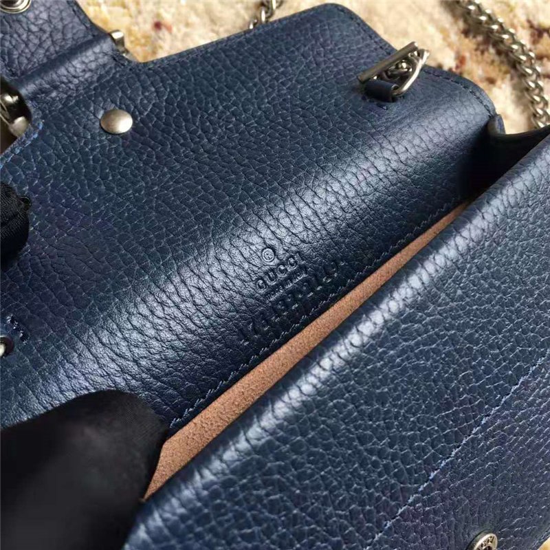 A货古驰 Gucci Dionysus 系列 织纹皮革 超迷你手袋 藏蓝色 高仿古奇 476432