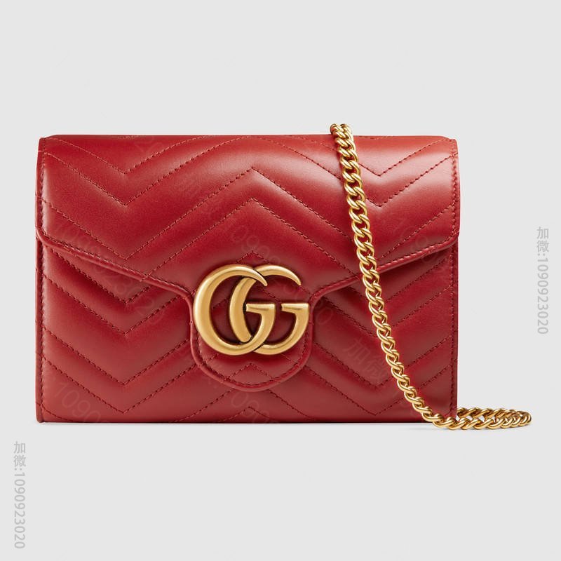 474575 GUCCI GG Marmont系列 绗缝皮革 迷你链条手袋 ...
