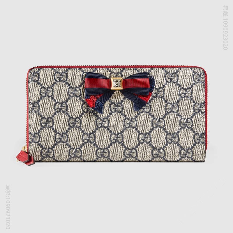 435293 GUCCI GG Supreme高级人造帆布 罗缎 全拉链式皮夹