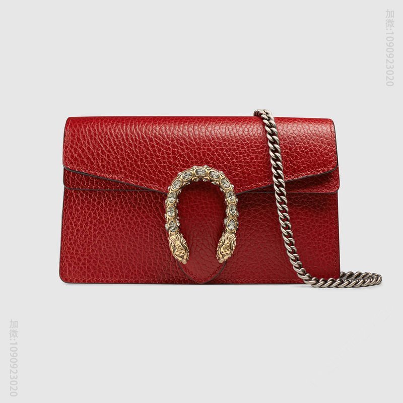 476432 GUCCI Dionysus 系列 织纹皮革 超迷你手袋 芙蓉红