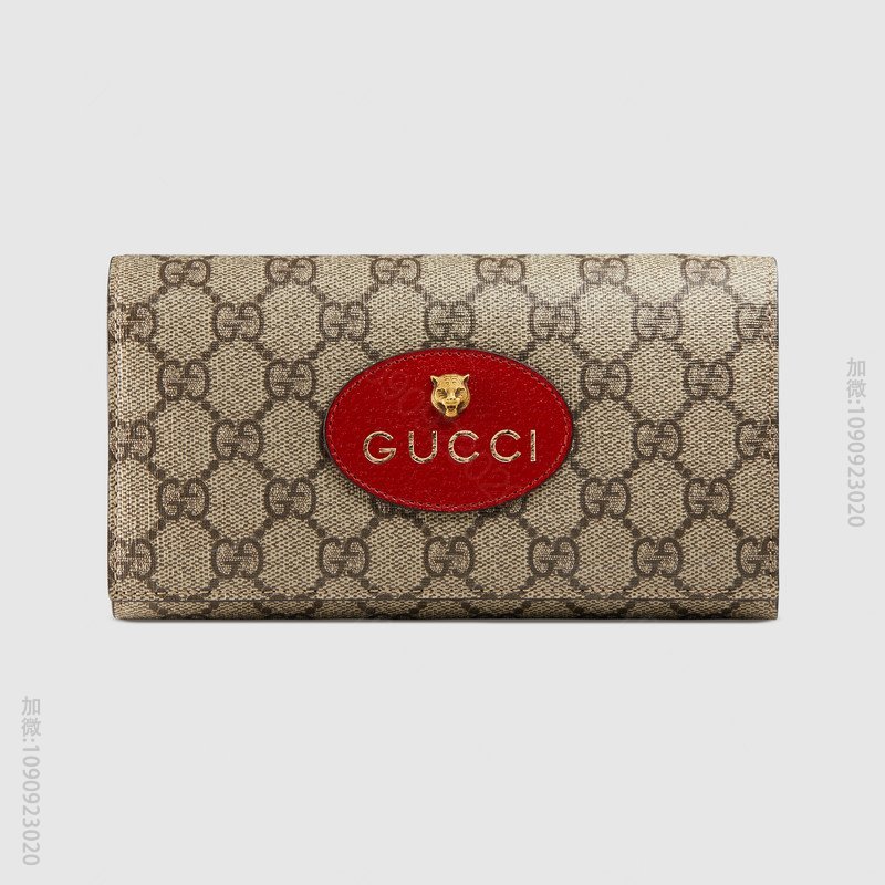 476421 GUCCI GG Supreme高级人造帆布 虎头图案 长款皮...