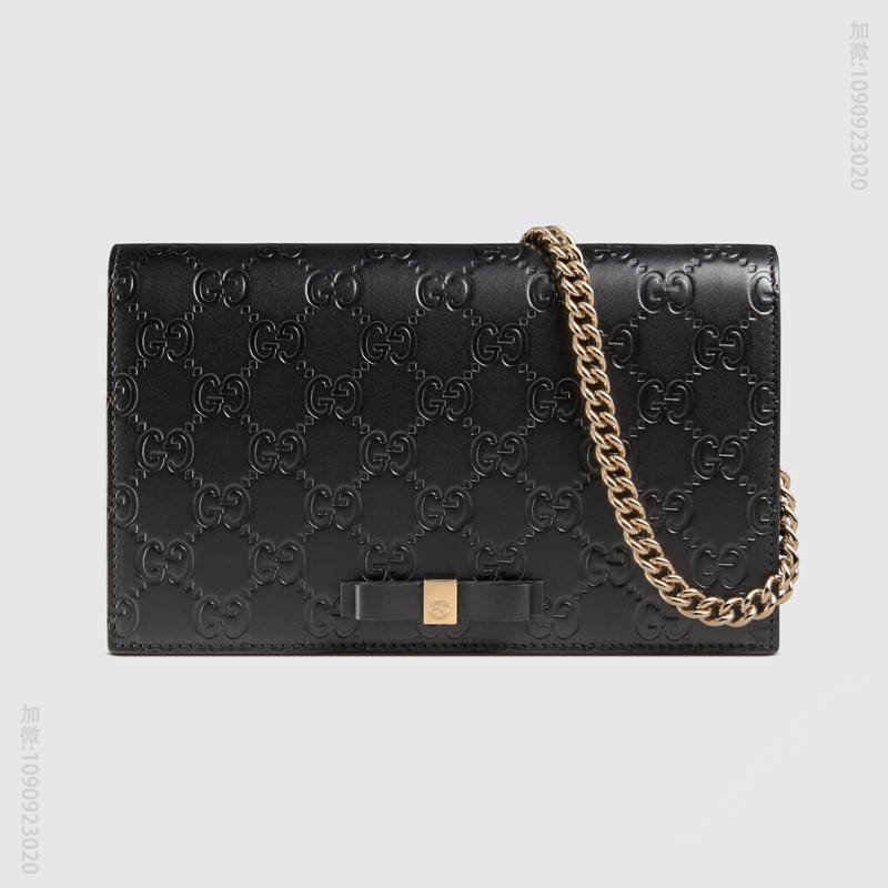 431408 GUCCI Gucci Signature 迷你链条手袋 黑色