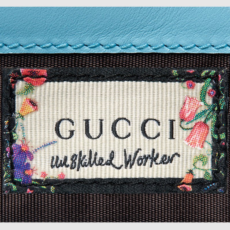 古驰钱包 GUCCI Unskilled Worker GG Marmont系列 彩绘花卉印花 卡片夹 原单古驰钱夹 466492