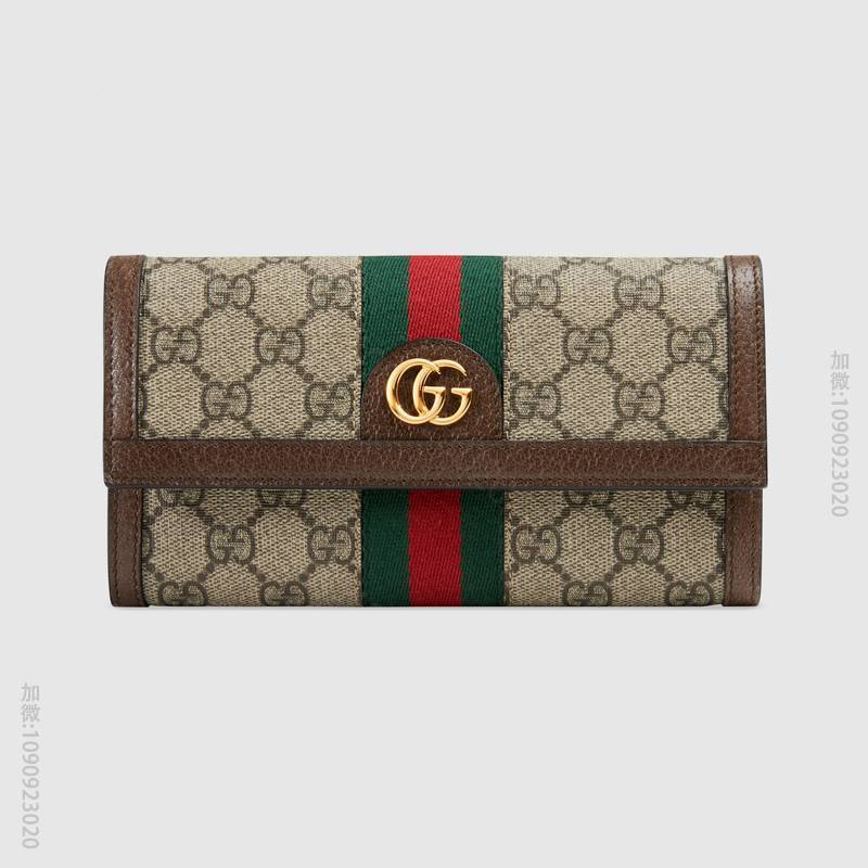 古驰钱包 GUCCI古驰钱包523153Ophidia系列GGSupreme高级人造帆布按扣长款钱包高仿古驰钱包图片 523153
