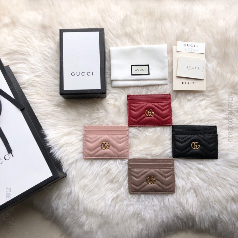 443127 Gucci GG Marmont系列卡片夹 Gucci卡包 粉...