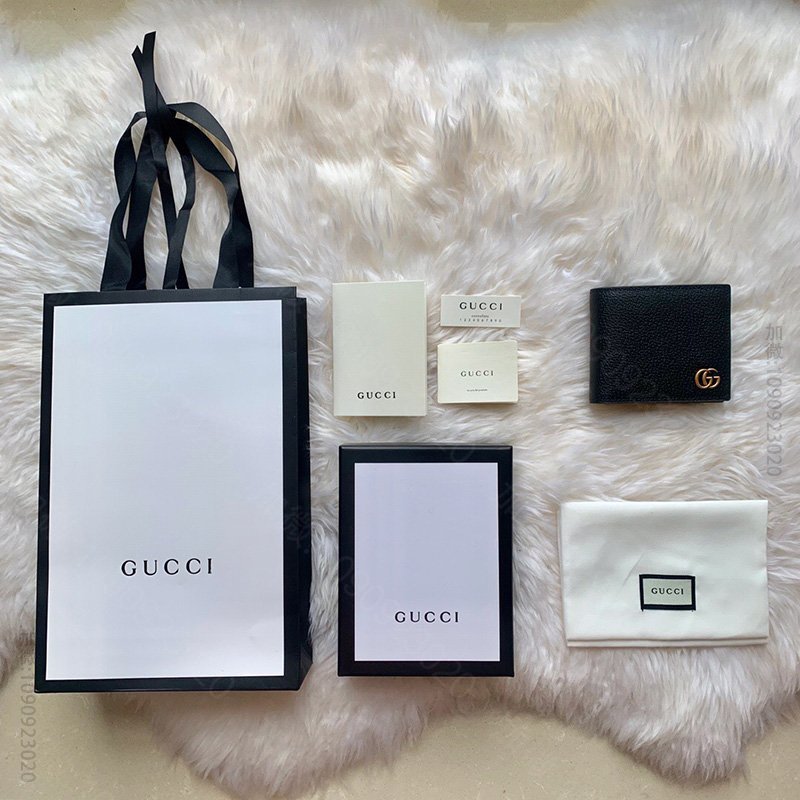 GUCCI高仿古驰钱包428726GGMarmont系列男士金属双G标皮革双折钱包古驰钱包价格 428726 DJ20T 1000