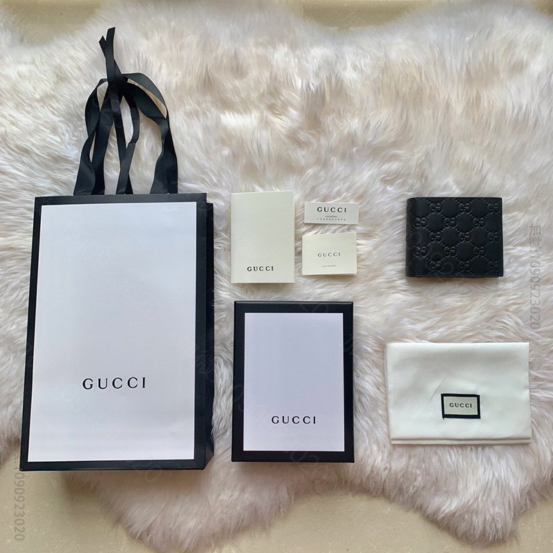 365466 Guccissima经典男士短款 Gucci经典双G压花短款钱...
