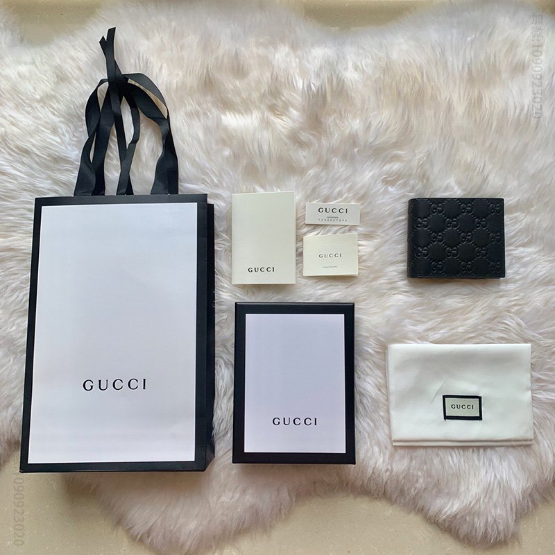 365466 Guccissima经典男士短款 Gucci经典双G压花短款钱夹