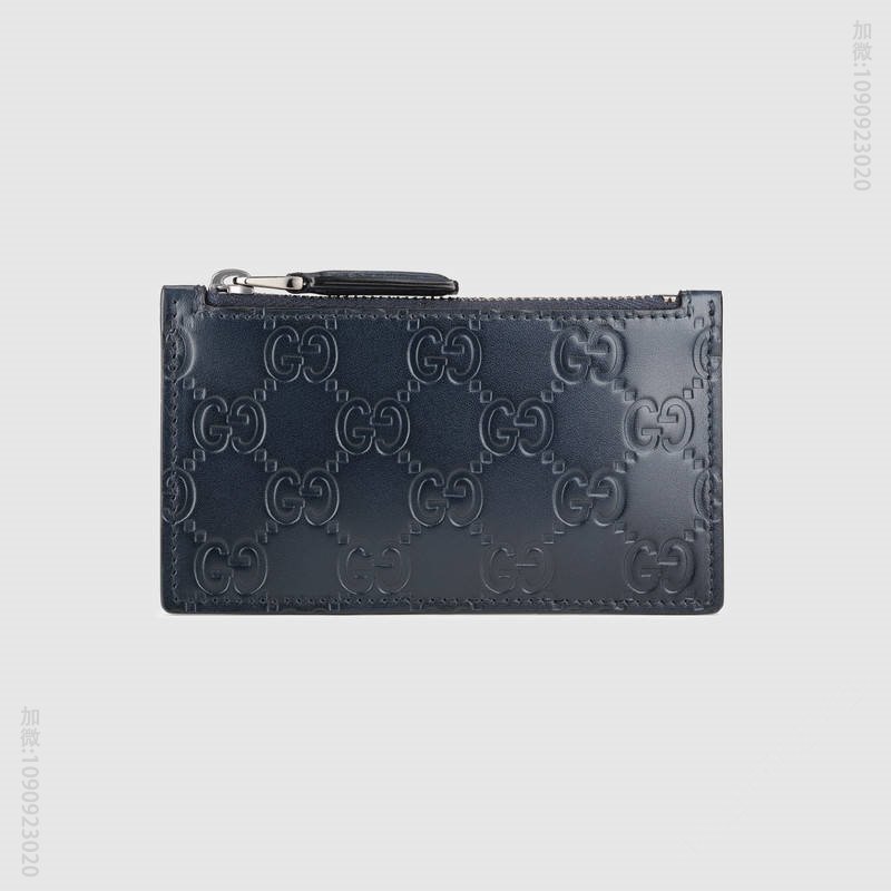 435366 Gucci卡片夹 古奇男士长款钱包 Gucci真皮卡夹 时尚休闲Gucci包 蓝色