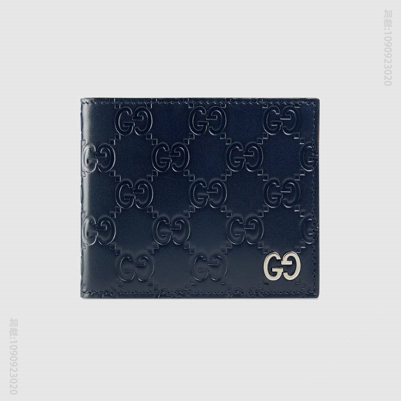 473916 古驰短夹 Gucci短款钱包 Gucci钱包 Gucci钱夹 Signature皮革 蓝色