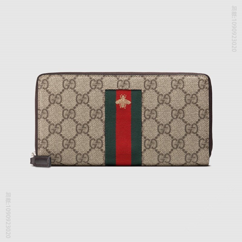 408831 古驰进口头层牛皮男士钱包 Gucci钱包 Gucci钱夹 Supreme钱包 米色