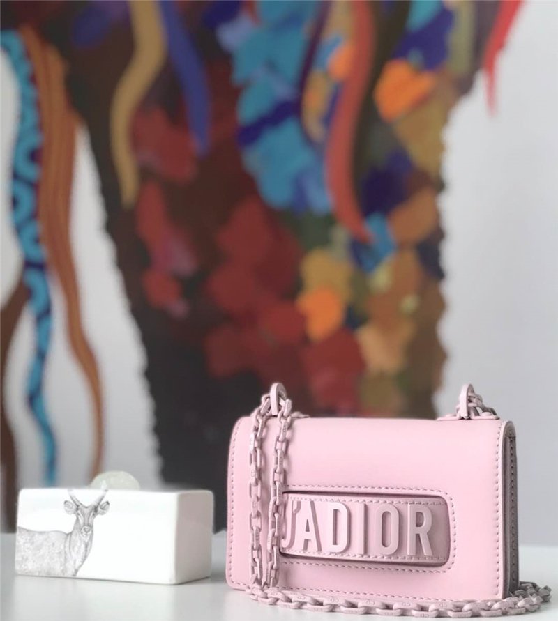 迪奥女包 迪奥女包 Dior链条包 哑光磨砂皮 Jadolr mini Dior小牛皮包 粉色 原单迪奥 S9002