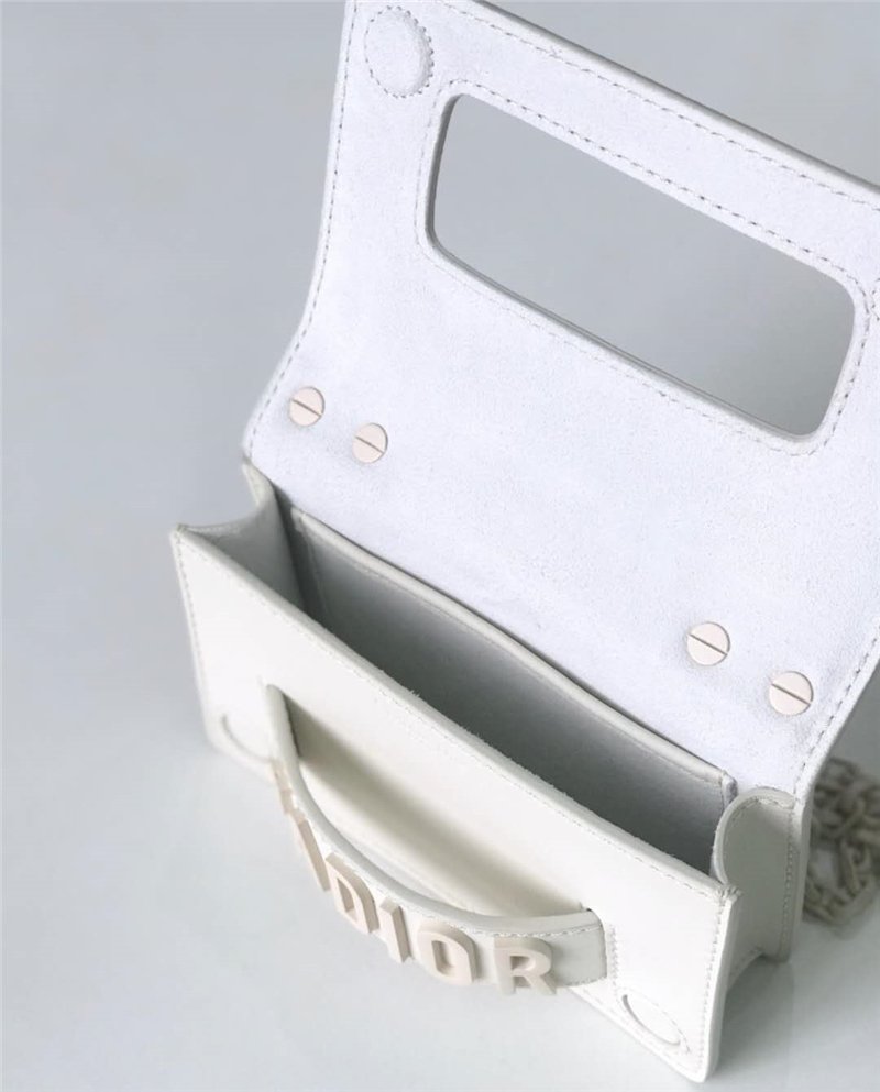 迪奥女包 迪奥女包 Dior链条包 哑光磨砂皮 Jadolr mini Dior小牛皮包 白色 原单迪奥 S9002