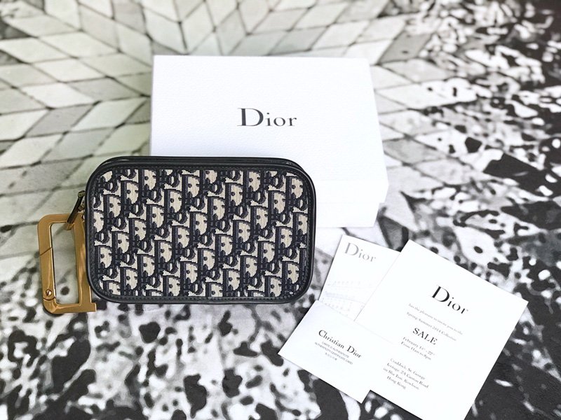 迪奥女包 Diorquake Dior Oblique酒红色提花帆布皮夹 Dior手包 Dior手拿包 黑色 原单迪奥 S5700CTZQ_M928