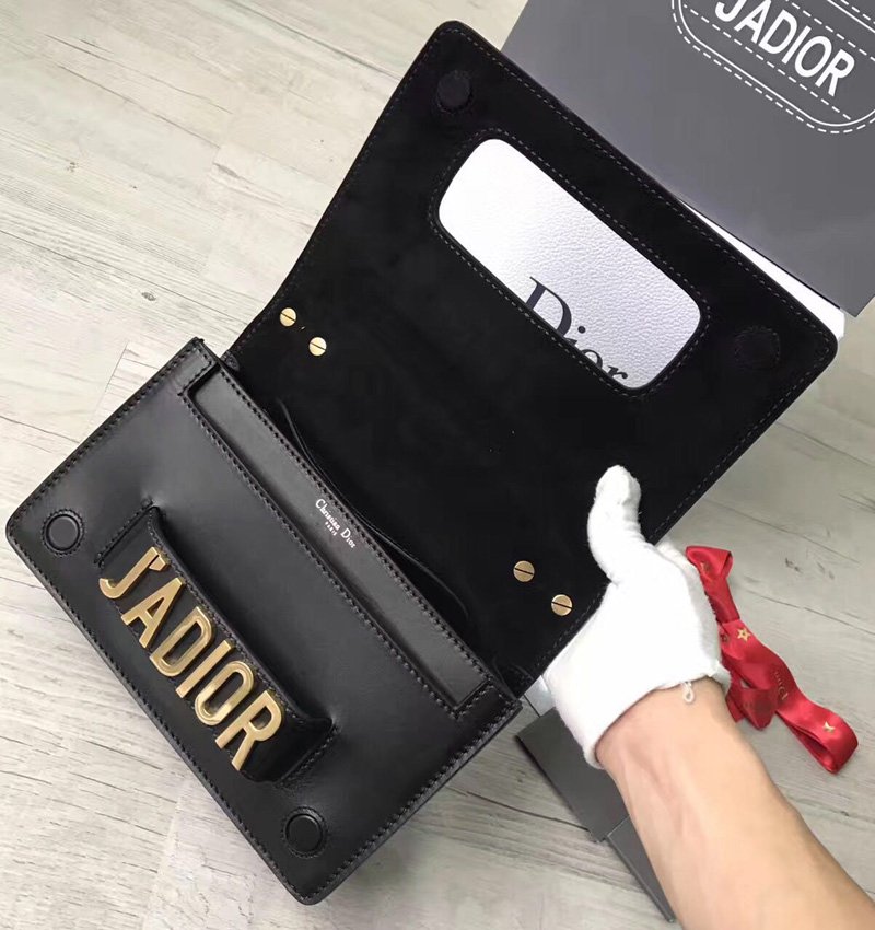 迪奥女包 迪奥Dior JADIOR DIOR链条包 頂級小牛皮翻蓋式包 黑色 高仿迪奥女包 原单迪奥女包 M8000VVQVM900