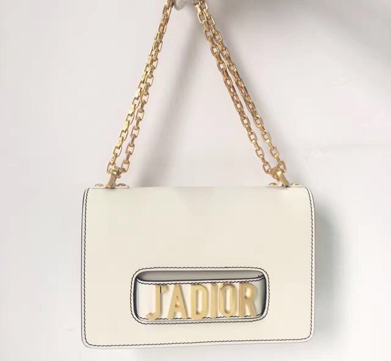 迪奥女包 迪奥Dior JADIO RDIOR链条包 頂級小牛皮翻蓋式包 白色 高仿迪奥女包 原单迪奥女包 M8000VVQVM30